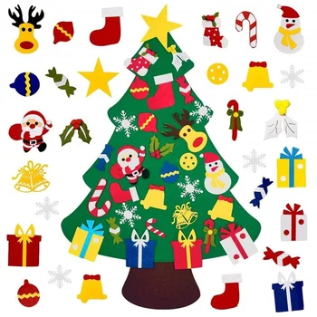 DIY Čutiti Božično Drevo S Svetlobo, Novo Leto, Darila Otroci Igrače Umetno Drevo, Zid Viseči Okraski Božično Dekoracijo za Dom