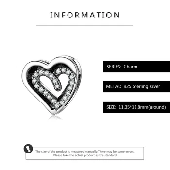 Srce oblika 2 srca, ki je tesno povezan 925 Sterling Srebro Posnetke kroglice Fit Original Reflexions charms Zapestnico Nakit, izdelava