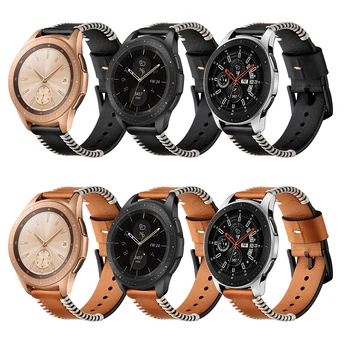 HENGRC Pravega Usnja Watchband Za Samsung Prestavi S3 Meje Zapestnica Za Ure Galaxy Watch 46mm Huami Amazfit Bip Trak