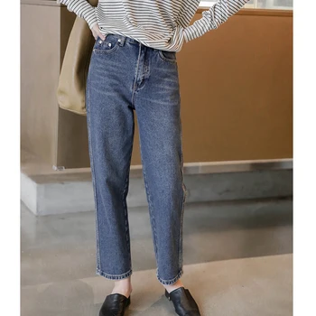 2020 hlače jeseni korejski naravnost hlače retro kavbojke