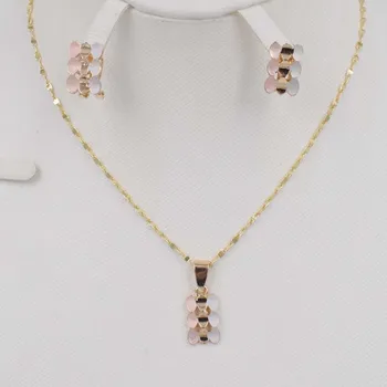 2020 NOVO edinstveno zlato ogrlico kolokacija krožno modni obesek, uhani nakit za ženske v Dubaju