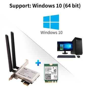 Namizje WiFi 6 Intel AX210 PCIe WiFi Adapter Bluetooth 5.2 2400Mbps 802.11 ax AX210NGW MU-MIMO 2.4 G/5Ghz WiFi 6E Kartico Windows 10