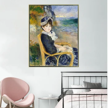 Citon Pierre Auguste Renoir《Za Obali》Platno Oljno sliko Slavnega Umetnosti Plakat Slika Stenski Dekor Doma Notranje opreme