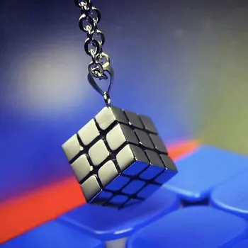 Novo Ogrlico 3x3 magic cube/Ogrlica trikotnik 3x3 iz Nerjavečega jekla Magic Cube Ogrlica Za Cuber Dar,