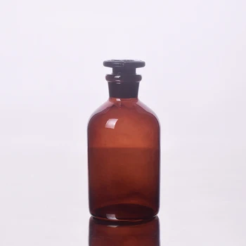 Rjava Reagenta steklenico,Ozek vrat s standardno podlago steklo Votlo/Trdna zamašek,Jasno,Boro. 3.3 stekla,250ml,Vzorec Vial