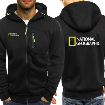 National Geographic Mens Hoodies Sweatshirts Raziskava Ekspedicijo Učenjak Šport Coats Na Prostem Pohodništvo Avanturo Zadrgo Cardigan