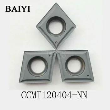 10pcs CCMT120404-NN Visoke kakovosti karbida CNC vstavite CCMT120404 Stružni Plošče za povrtavanje jekla rezilo