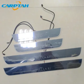 Carptah 4PCS Akril Gibljejo LED Dobrodošli Pedal Avto Izvažajo Ploščica Pedal Vrata Polico Poti Luč Za Renault Initiale Parizu 2019 2020