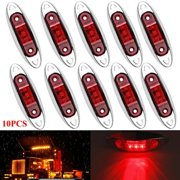 10PCS Avtomobila 12V 24V LED Strani Marker Svetlobe Potrditev Lučka Tovornjak, Kombi in Prikolico Rdeča opozorilna Lučka Tovornjak Dodatki