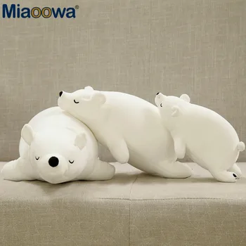 1pc 30 cm Polarni Medved Plišastih Igrač Mehko Polnjene Živali Bela BearFoam Partical Lutka blazino, Otroci, Dekleta, Mehke Igrače, z Bambus, oglje