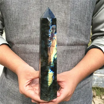 850g/1000g Naravnih Labradorite Obelisk, Quartz Crystal Palico Točke Gemstone Zdravljenje