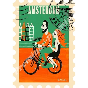 Amsterdam spominek magnet letnik turistični plakat