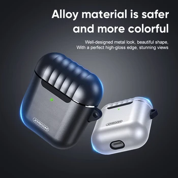 Joyroom Slušalke Primeru Za Apple Airpods 1 2 Brezžične Slušalke Zaščitno Kovinsko Ohišje Za Airpods Wireless Bluetooth