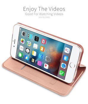 Stekla filmGift) Usnjena torbica za iPhone 6 Primeru iPhone6 Plus Kritje za iPhone 6 6s Plus Original Luksuzni Denarnice Magnet flip primeru