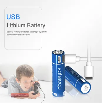 1pc AA 1,5 V 1600mAh Baterijo, USB Hitro Polnjenje Polnilna Litij-Polimer Baterija Napolnjena z Micro USB Kabel