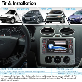 A-Da, 2 Din Avto Večpredstavnostna Radio, GPS DVD Predvajalnik Navigacija Za Ford Transit Poudarek Galaxy, S-Max, C-Max Fusion Fiesta BT RDS CSD