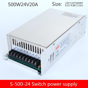 Preklopno napajanje S-500-24 220V, da DC24V20A/12v40a/36v13.8a/48v10a DC napajanje 500W regulator napetosti