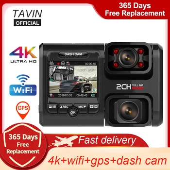 TAVIN 4K Avto DVR Dash Cam z Rear View Camera Avto Video Snemalnik Dual HD Night Vision Sony Starvis Slikovni Senzor Dashcam