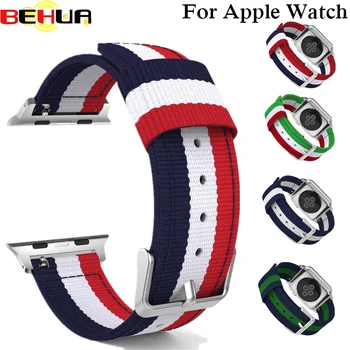 Najlon Watchband za Apple Watch Band Serije 3/2/1 Šport Zapestnica 42 mm 38 mm, Trak Za iwatch Watch Pasu Trak s Priključkom
