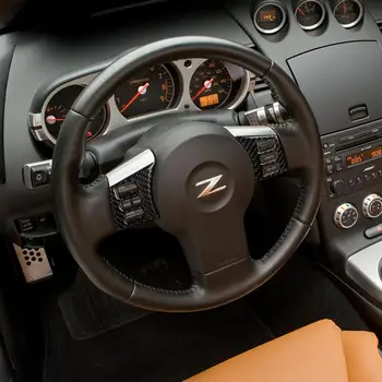 Ogljikovih vlaken dekorativni avto volan gumb okvir spremembo nalepke Za Nissan 350Z Z33 2006-2009