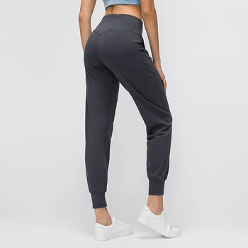 Poletje Nov Slog 2020 Ženske, Joga Hlače Visoko pasu žep ohlapna, ki Teče hlače svetlobe joggers 7/8 Dolžina Fitnes hlače