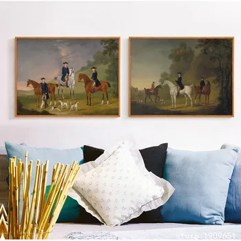 Ni okvir klasične sodišče slika konju lov platno, saj oljna slika, natisnjena na bombaž wall art okras sliko
