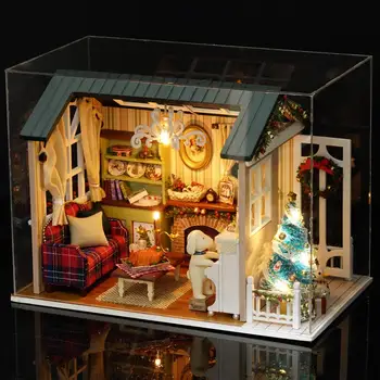 DIY Lutke Tri-dimenzionalni Skupščine Podstrešju Miniaturne Hiše Ročno Mini Doma Model Komplet za Otroke, Počitnice Darila za Rojstni dan