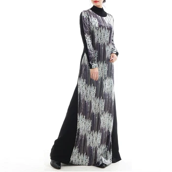 Moda muslimansko obleko turčija arabski obleko Abaya Muslimanskih Dubaj Modra Caftan haljo musulmane femmale muslimanskih dolgo obleko plus velikost