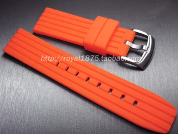 Silikonski Watchband Črna rumena oranžna 20 mm 22mm24mm Šport Trak za Hitro Sprostitev, Gume Zamenjava Moške Ure Zapestnica Manžeta