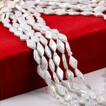 Novih naravnih sladkovodnih pearl bela in roza kvadratek biserne kroglice se uporabljajo za nakit, izdelava DIY zapestnico, ogrlico velikost 9x14mm