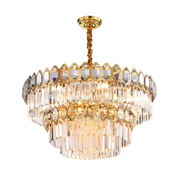 LED Sodobne Art Deco Kristalno iz Nerjavečega Jekla Zlato Obesek Luči.Obesek svetlobe Suspenzije Svetilka Lampen Za jedilnico