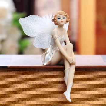 DIY Miniaturni Beli Angel, ki Plujejo pod Flower Fairy Vrtu Cvet Okraski Doma Dekoracijo Risanka Darila Dom Avto Torta Dekor