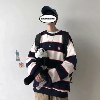 Jesensko O-vratu smešno širok trak Letnik Svoboden Novost moški puloverji s kapuco Hong Kong slog Hip Hop ulične Harajuku Moda vrh