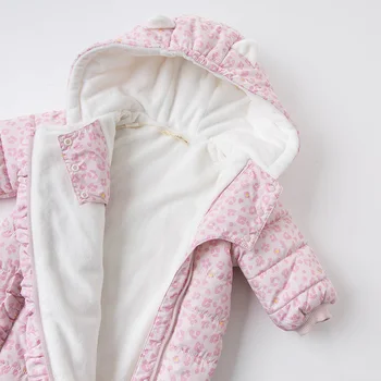 DBH15072 dave bella pozimi novorojenčka dekleta modni tisk oblazinjeni jumpsuits dojenčka, malčka oblačila otrok romper 1 kos