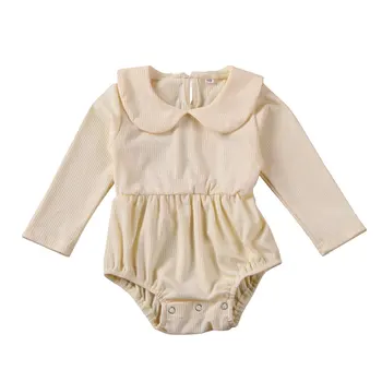 Baby Bodysuit Newborn Baby Girl Boy Long Sleeve Solid Bodysuits Jumpsuit Obleka, Pozimi Topla Oblačila Obleke