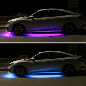 4pcs Prilagodljiv Avtomobil Underglow Trak Svetlobe Oddaljenih /APP Nadzor RGB LED Trakovi Neonske Svetilke Avtomobilske Šasije Luči Podvozja Sistem