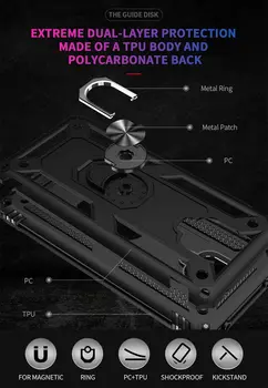 Za XiaoMi RedMi Opomba 9s Pro Opomba 8 Pro Primeru,WEFOR Vojaški Razred 15 ft. Padec Preizkušen Zaščitna Opora Magnetni Avtomobila Mount Primeru