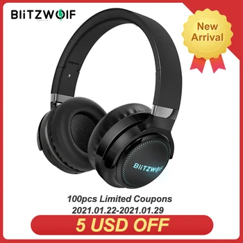 BlitzWolf BW-HP0 Pro Brezžične bluetooth Slušalke Gaming Slušalke na Ušesu RGB Svetlobe HiFi Stereo Bas Slušalke z Micphone