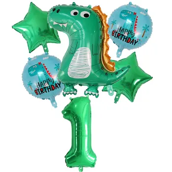 6pcs zelen Dinozaver Stranka Balon Dinozaver Rojstni dan Otroci Stranka Dekoracijo Baby Tuš Globos Cumpleanos anniversaire dinosa