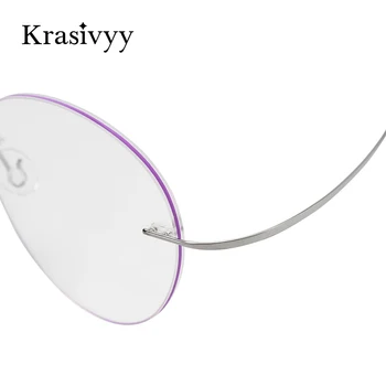 Krasivyy Titana Očal Okvir Ženske 2020 Nove Evropske Rimless Design Optični Recept za Očala Očala Okvir za Moške