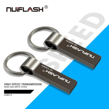 Nuiflash usb ključek 32GB 64GB 8GB 16GB 4GB pen drive pendrive nepremočljiva srebro u disk memoria cel usb ključek darilo
