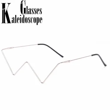 Vintage Ne Objektiv Pol Kovinskih Očal Okvir Ženske 2021 Trending Diamond Dekoracijo Sončna Očala Laides Edinstveno Očala Očala
