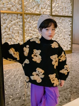 Fant je Lalambswool Suknjič Moda 2020 Nove Jesen in Zimo, Velik Fant v korejskem Slogu, Debel Toplo Vrh