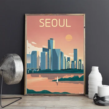 Seulu Stenskih Slikah, Platno Plakat Vrtec Tiskanja Minimalistično Slikarstvo Nordijska Soba Dekor Brez Okvirja