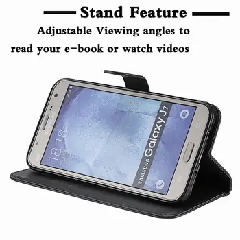 Usnja Flip Case Za Samsung Galaxy J7 Kritje Luksuzni Denarnice za Kartico sim Telefon Primerih Za Samsung Galaxy J7 2016 J710 J710F Primeru