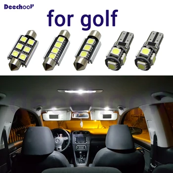 Canbus LED avto žarnice registrske tablice+ notranja kupola zemljevid luči komplet žarnica za Volkwagen za VW Golf 4 5 6 7 MK4 MK5 MK6 MK7 1998-2018