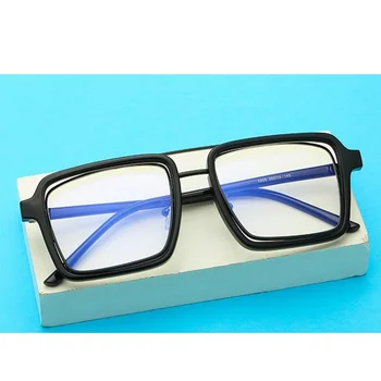 Edinstven Design Konkavno Pregleden Leče Očal Okvir Ženske Kvadratnih Modra Svetloba Očala Moda Kovinski Optični Kratkovidnost Očal Okvir