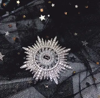 Krono pearl obesek nosorogovo pismo kažejo flash vaja ženske obleka broška pin korejski luksuzni ženske krpo dodatki