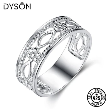 Dyson 925 Sterling Silver Obroči Posveti Navaden, Preprost Obroči Za Ženske, Dekleta Prijatelji Dnevni Urad Fine Nakit Modni Dodatki
