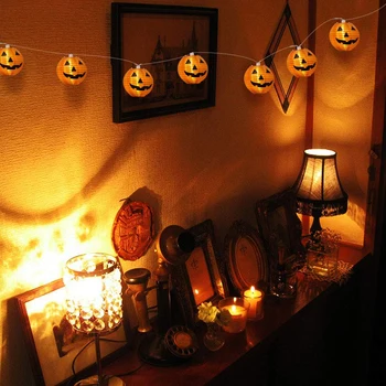 Baterija Upravlja 6/10/20 LED Halloween Jack Pumpkin Lantern Niz Luči Halloween Buče Lučke Notranjo Zunanjo Stranka Dekor